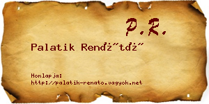 Palatik Renátó névjegykártya